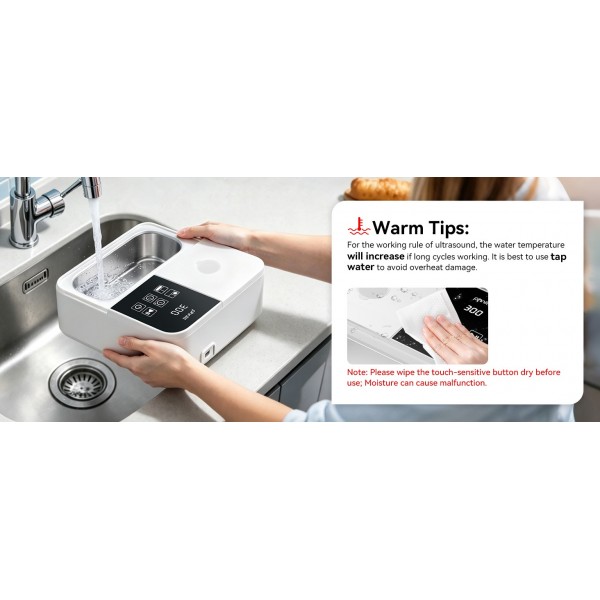 2-In-1 Dual-Tank Ultrasonic Retainer Cleaner, Phniti 50kHz Ultrasonic Cleaner Machine