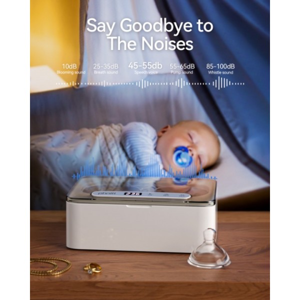 Phniti Ultrasonic Jewellery Cleaner, 47KHz Ultrasonic Cleaner Machine 330ml, Portable Ultrasonic Retainer Cleaner with 3 Timer Modes for Retainers, Jewellery, Glasses, Dentures, Rings, Watches Use