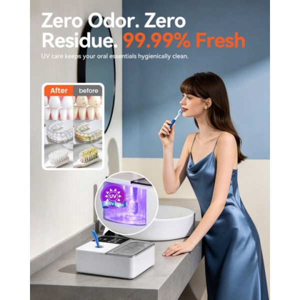 2-In-1 Dual-Tank Ultrasonic Retainer Cleaner, Phniti 50kHz Ultrasonic Cleaner Machine