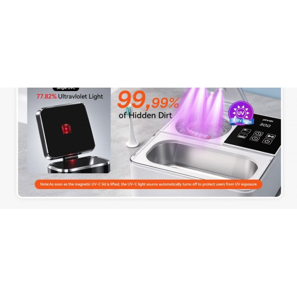 2-In-1 Dual-Tank Ultrasonic Retainer Cleaner, Phniti 50kHz Ultrasonic Cleaner Machine