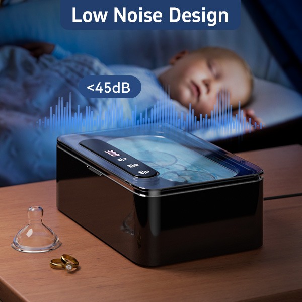 Ultrasonic Cleaner, Ultrasonic Cleaner 47 kHz, Portable Ultrasonic Tray 330 ml with 3 Modes of Ultrasonic Cleaner Glasses for Jewelry, Dentures, Glasses, Rings and Watches (Black)