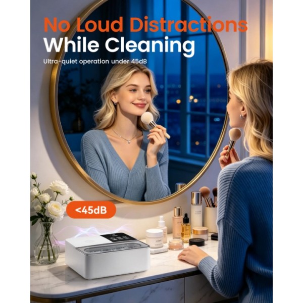 2-In-1 Dual-Tank Ultrasonic Retainer Cleaner, Phniti 50kHz Ultrasonic Cleaner Machine